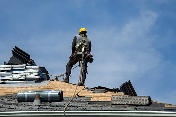 Professional Gutter Installation technician working in Farwell, MN